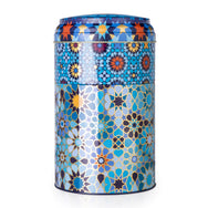 Images D'Orient Tin Box with Straight MUG Bowl Moucharabieh Blue Tin POR-232012