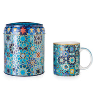 Images D'Orient Tin Box with Straight MUG Moucharabieh Blue POR-232011