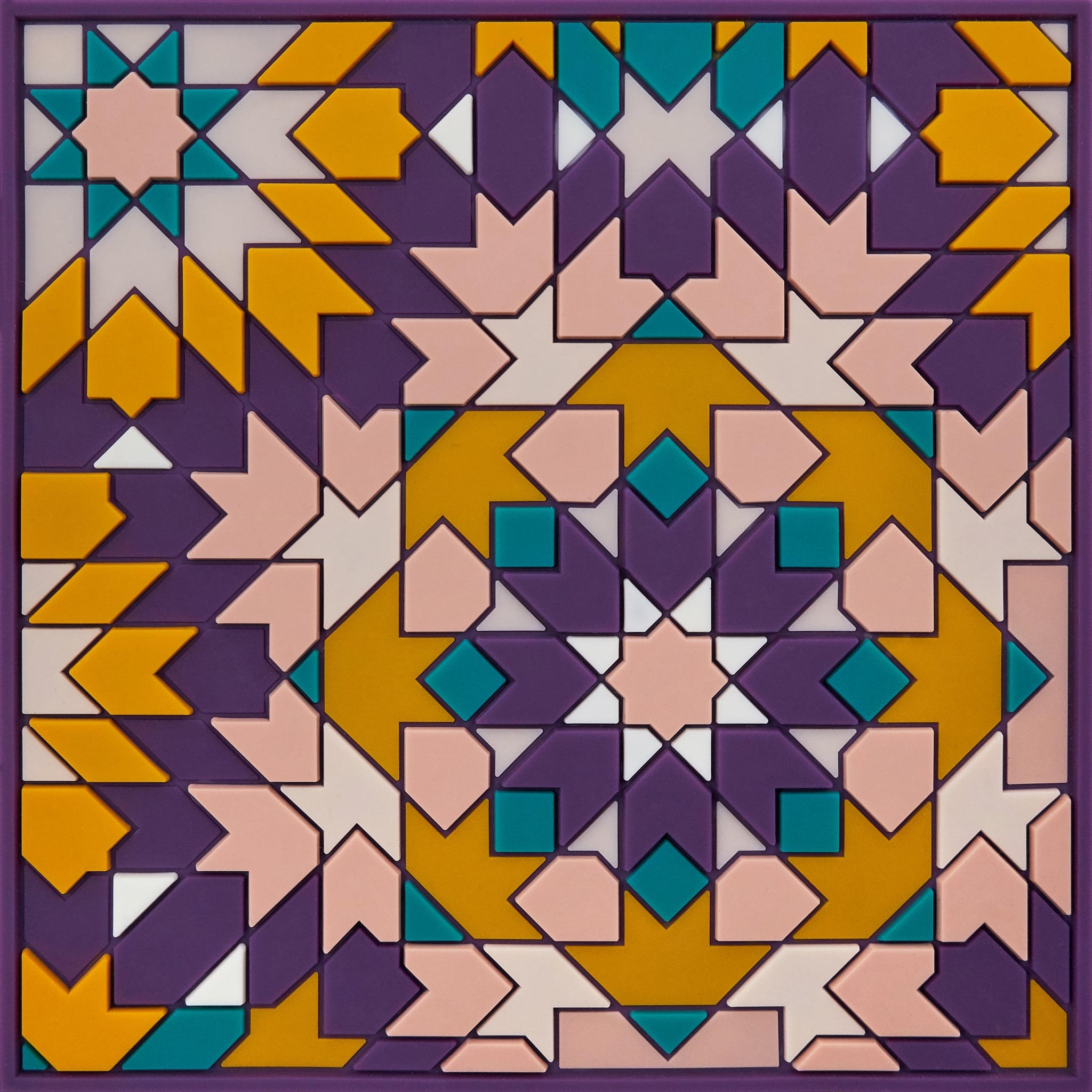 Images D'Orient Trivet Beryte Purple Silicone 18x18cm 7x7inches TSE-180361