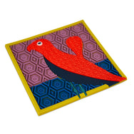 Images D'Orient Trivet Birds Of Paradise Silicone 18x18cm 7x7inches Perspective TSE-180251