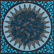 Images D'Orient Trivet Mosaic Blue Silicone 18x18cm 7x7inches TSE-180071
