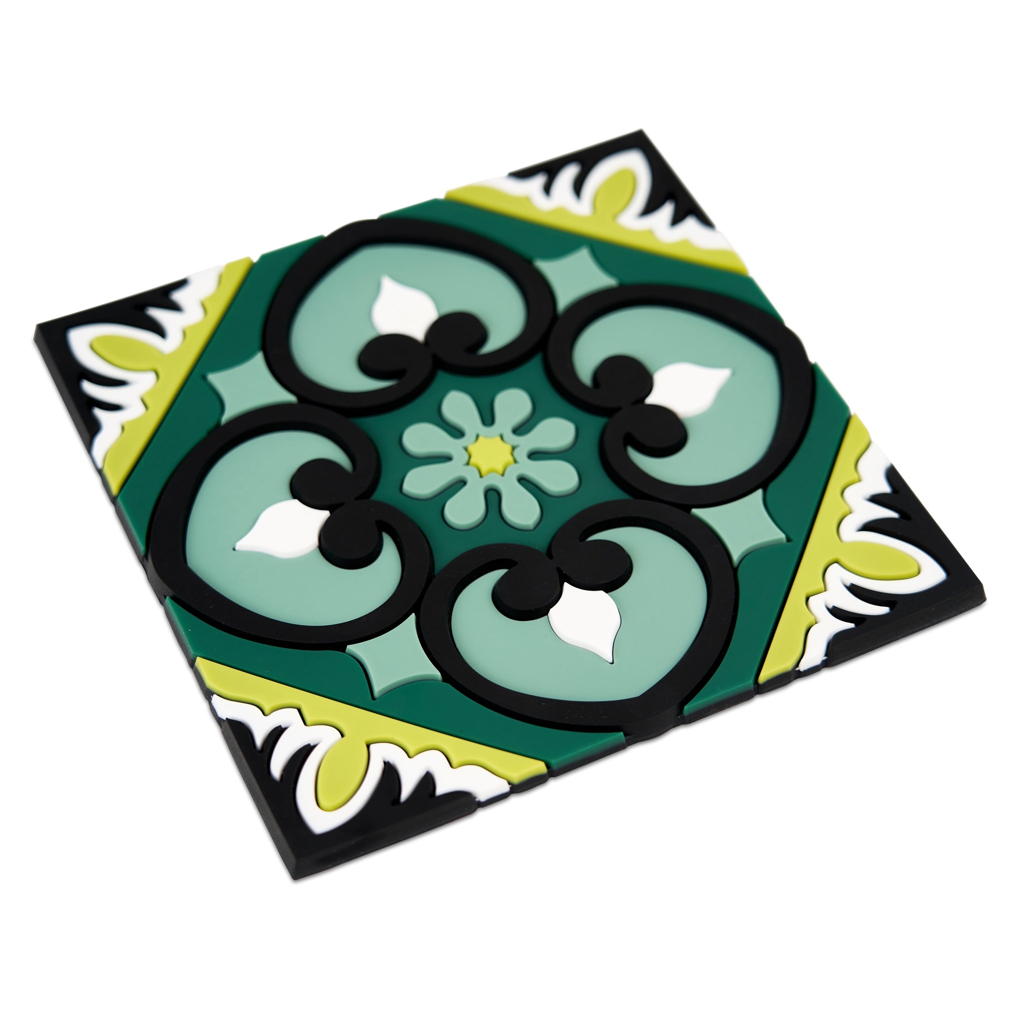 Images D'Orient Trivet Sejjadeh Forest Silicone 18x18cm 7x7inches Perspective TSE-180271