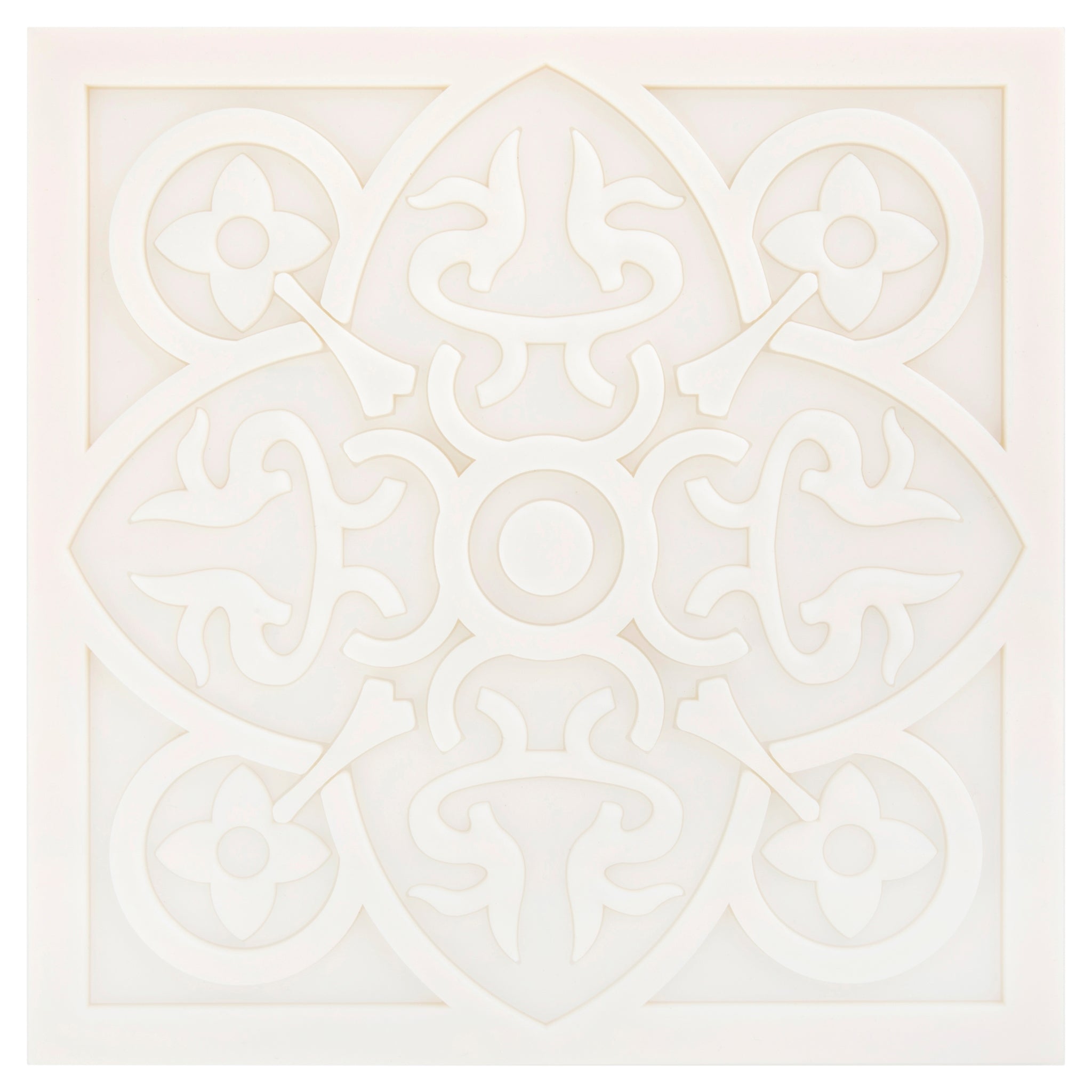 Images D'Orient Trivet Urban 01 White Silicone 18x18cm 7x7inches TSE-100091