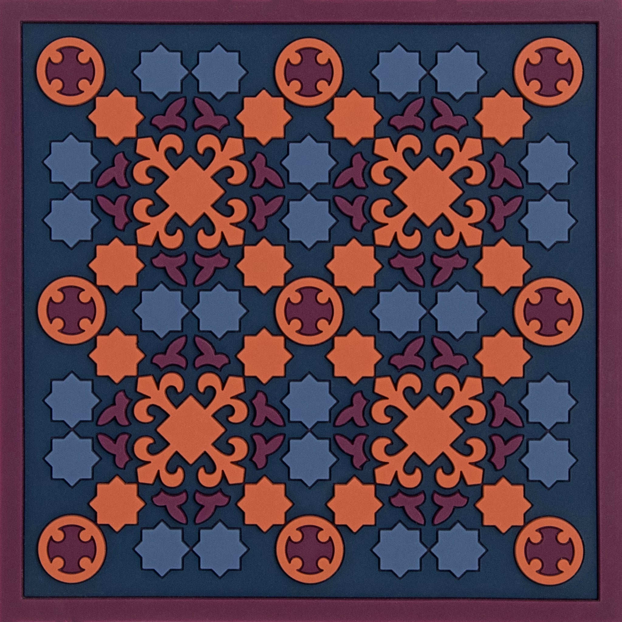 Images D'Orient Trivet Vagabonde Broderie Soie Silicone 18x18cm 7x7inches TSE-182161