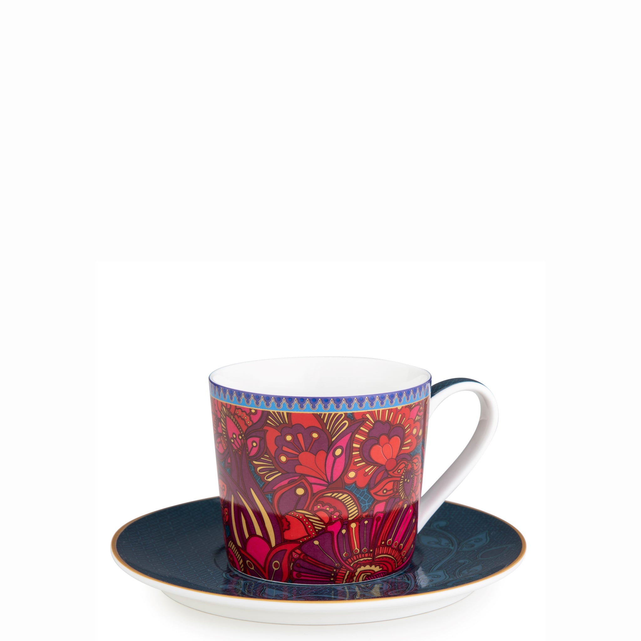 Teacup & Saucer Kashmir - Set of 4