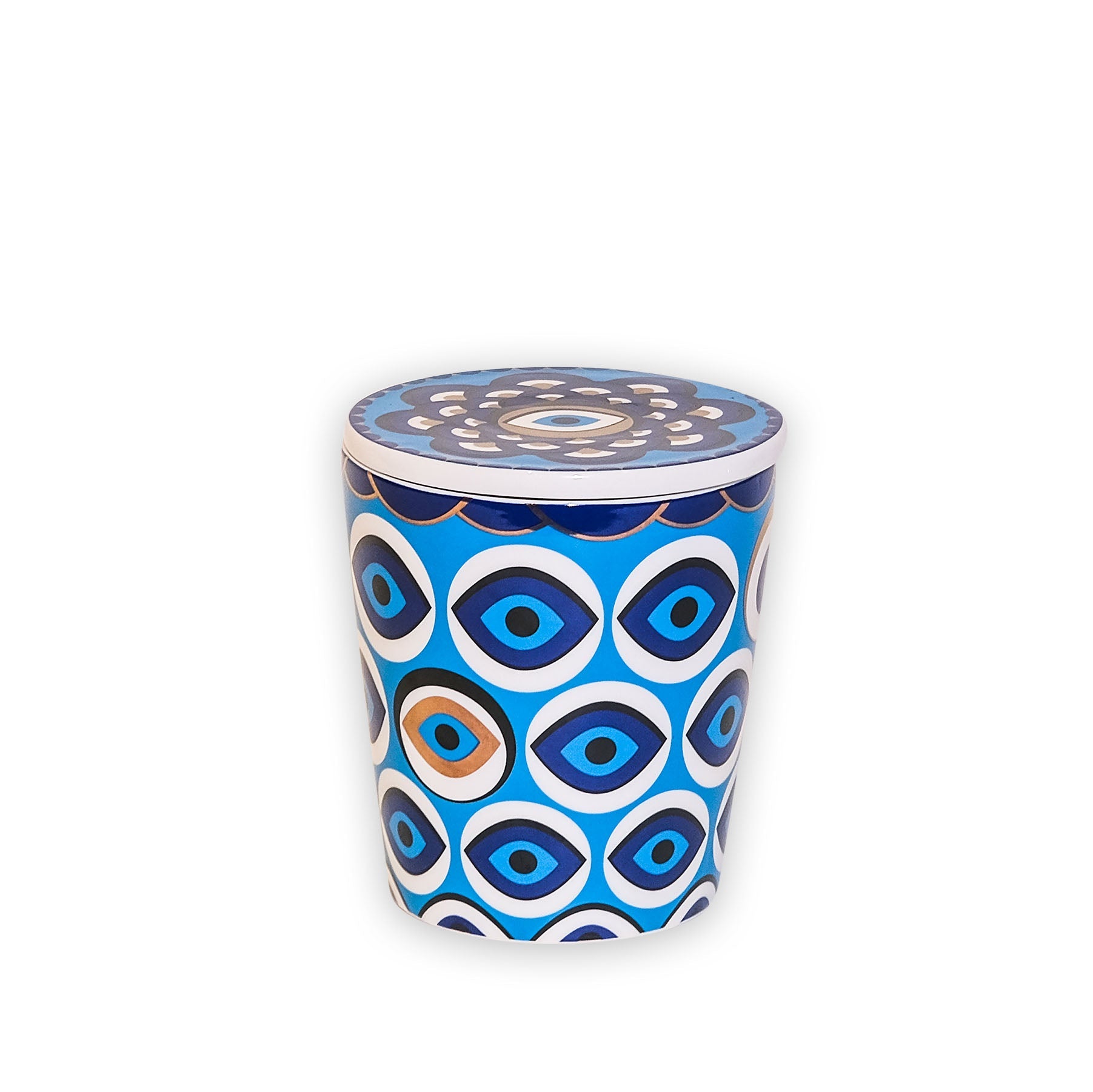 Images D'Orient Porcelain box with lid zarqa VAS-130031c